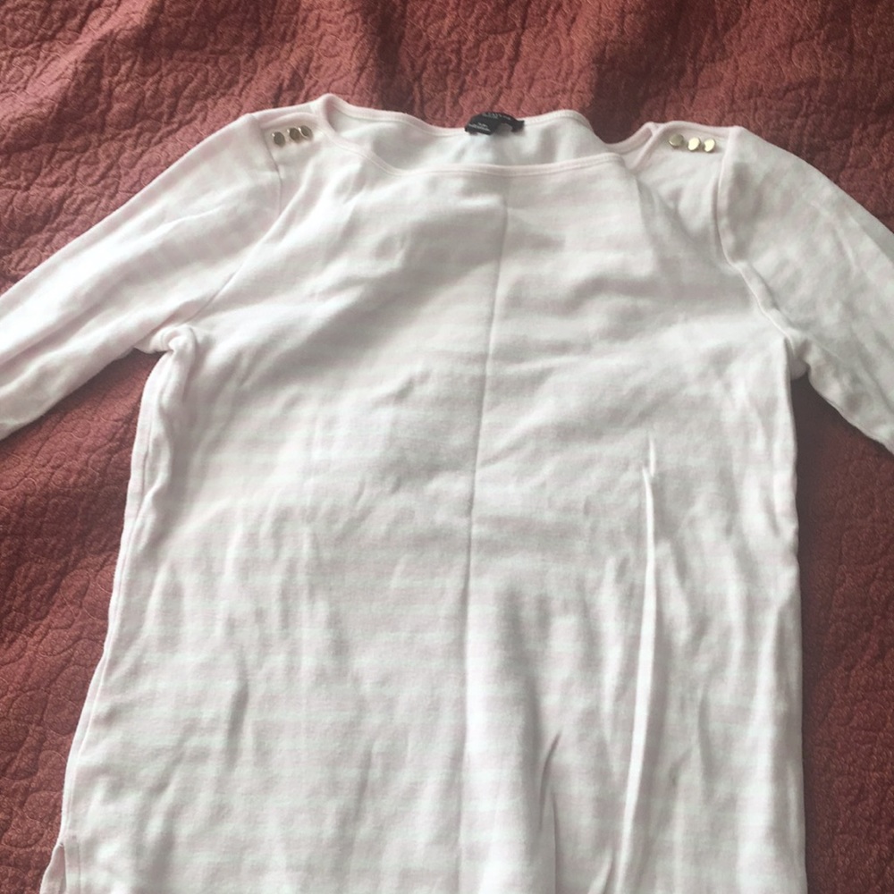 ann taylor pink and white striped long sleeve